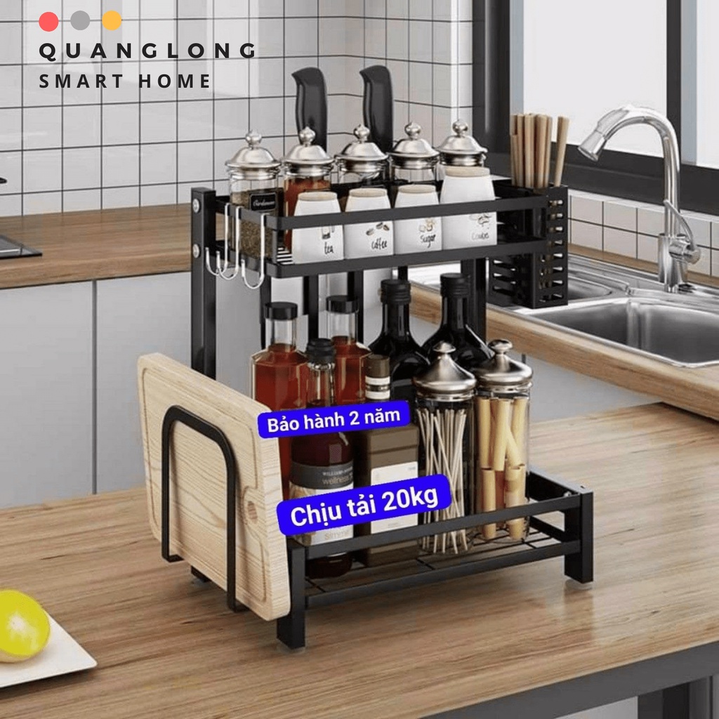 Kệ đựng gia vị 💔QUANGLONG 💔kệ gia vị 2 tầng 3 tầng đa năng nhà thếp thônh minh tiện lợi_kgv10