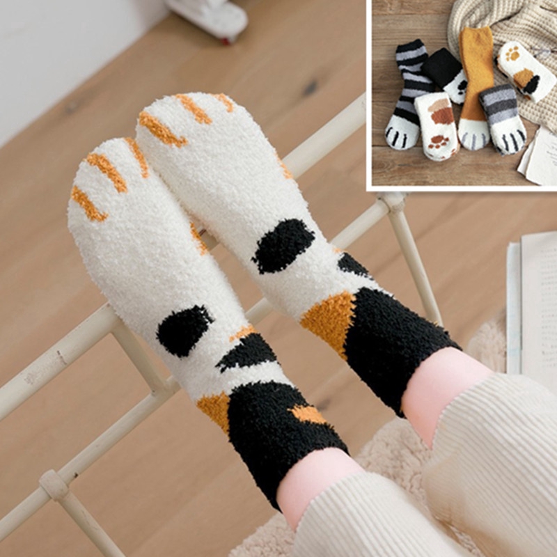 Tất giữ ấm dày dặn hình bàn chân mèo dễ thương
