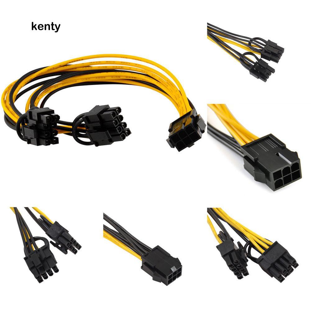 Kt KT Ktt★Card Đồ Họa PCI-E 6-pin Sang 2x 8-pin GPU Cho PCI Express