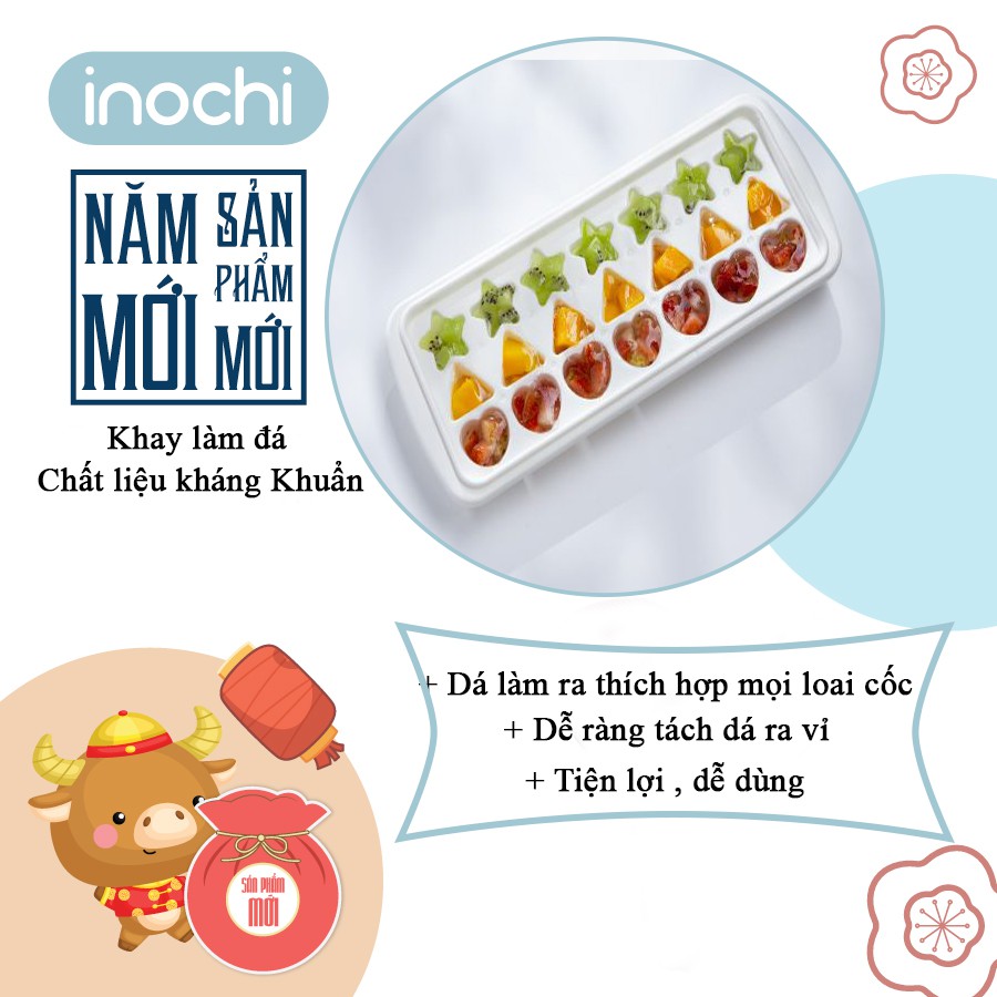 khay làm đá -INOCHI chất liệu nhựa nguyên sinh ngăn mùi kháng khuẩn hình đa dạng 21 viên Kari INOCHI