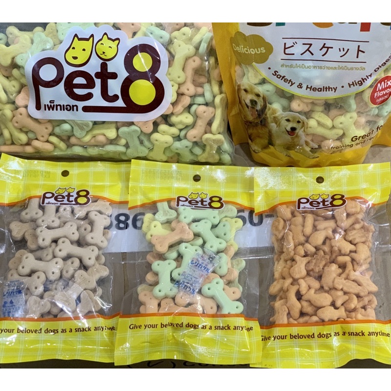 🇹🇭Sỉ SLL- Snack Bánh Quy Canxi Cho Chó Mèo PET8 80g-450g