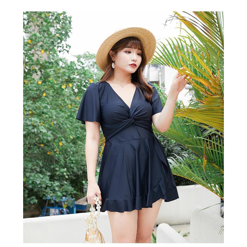 Bộ đồ bơi nữ áo tắm liền váy xinh kín đáo size lớn