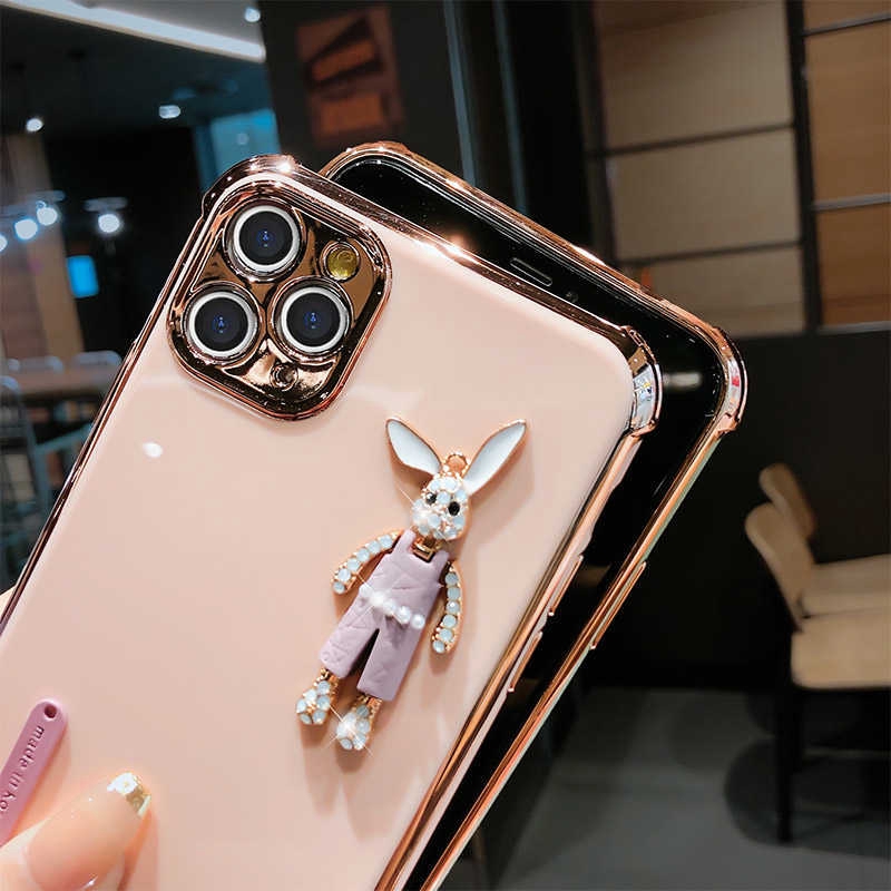 Ốp lưng silicon hình thỏ chống rơi bảo vệ toàn diện cho iPhone 12 12pro 12 Pro Max 7+ 6s+ 8+ SE 7 8 11 Xs 11 Promax