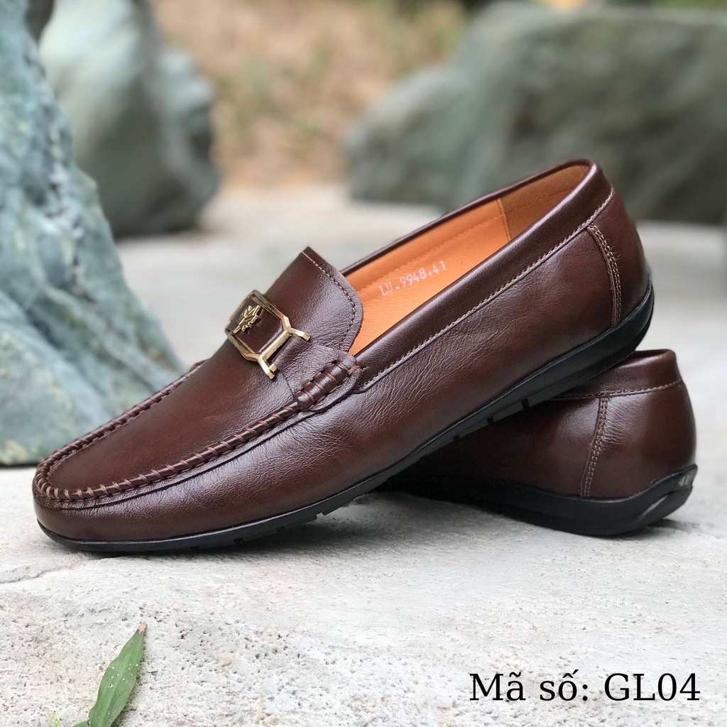 Giày lười nam Alo Davin Da Bò Cao Cấp GL04