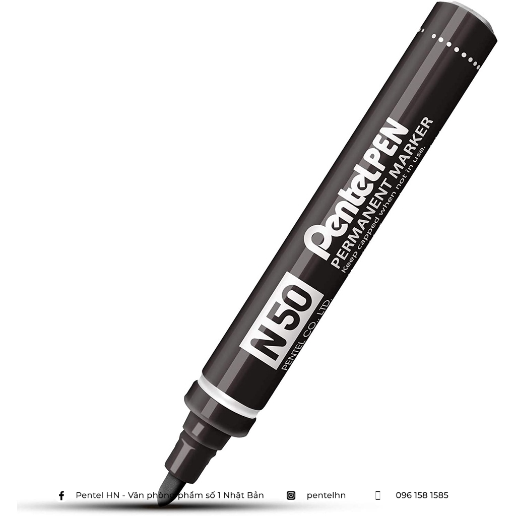 Bút Dạ Dầu Pentel N50 | Mực Nhanh Khô, Không Nhòe Khi Thấm Nước | Viết Được Trên Nhiều Chất Liệu