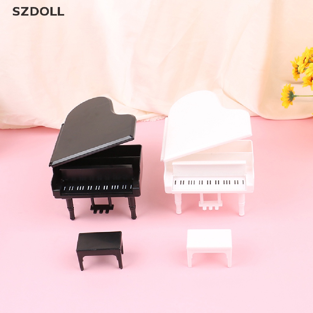 Bộ 2 Mô Hình Đàn Piano Tỉ Lệ 1: 12 Cho Nhà Búp Bê