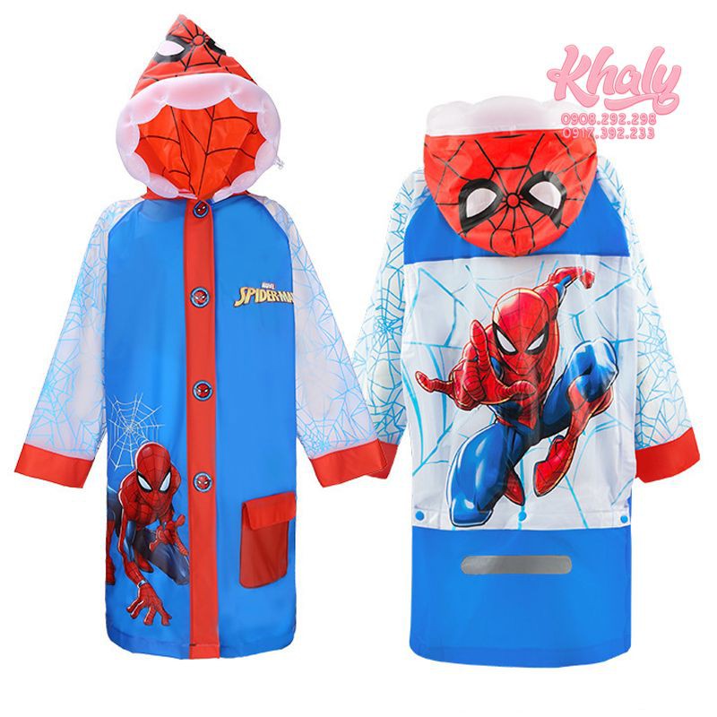 Áo mưa hình người nhện Spiderman màu xanh dương dành cho trẻ em bé trai còn size M - 83P4NVF86393S - (Disney)