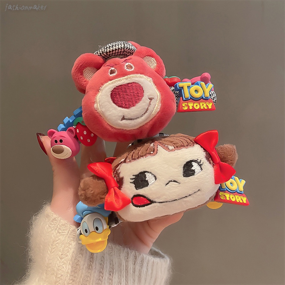 Kẹp tóc họa tiết gấu dâu tây hoạt hình phong cách Hàn Quốc dễ thương cho nữ