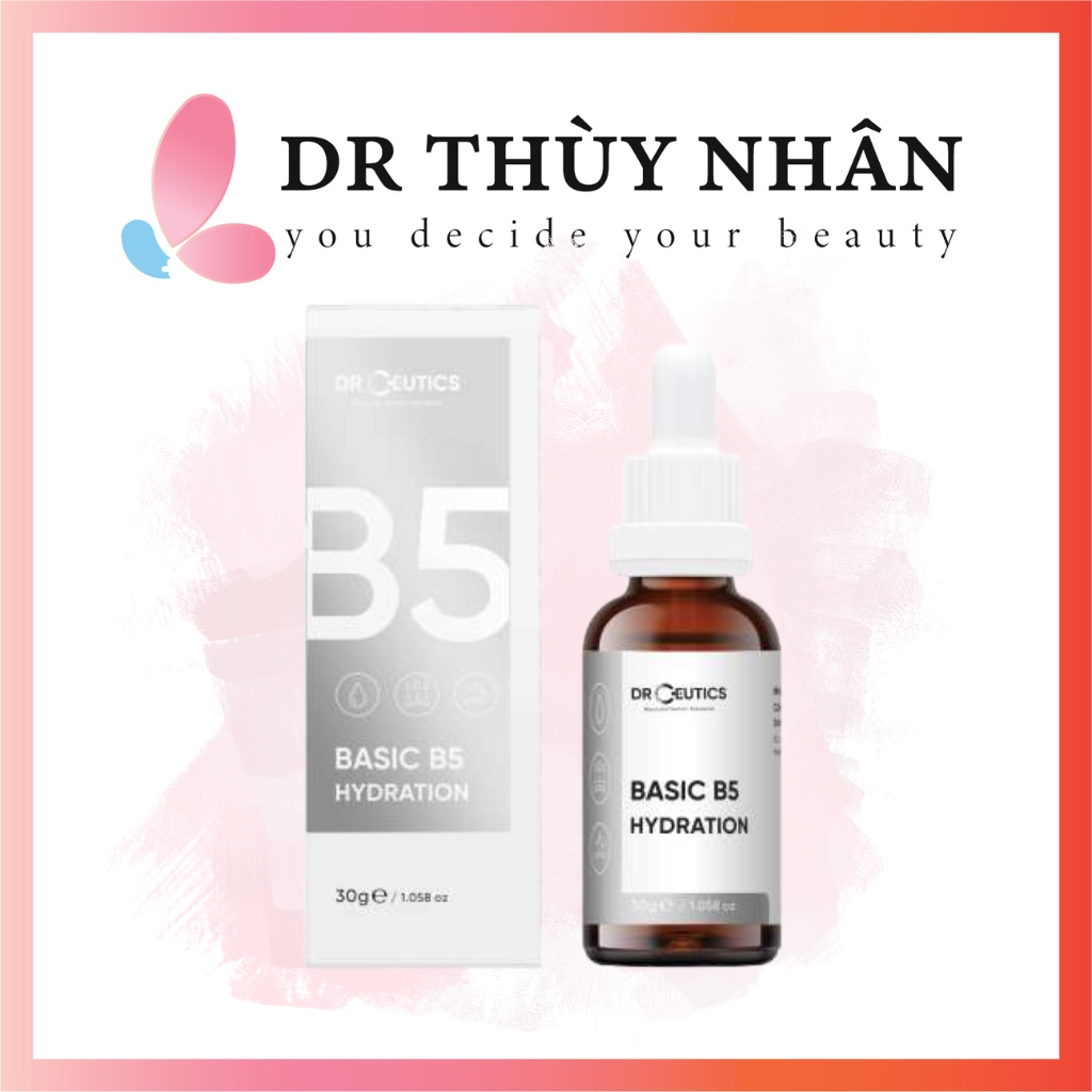 Serum cấp ẩm căng bóng da serum Basic HA Hydration Drceutics dành Cho da dầu mụn cân bằng độ ẩm và dầu nhờn trên da