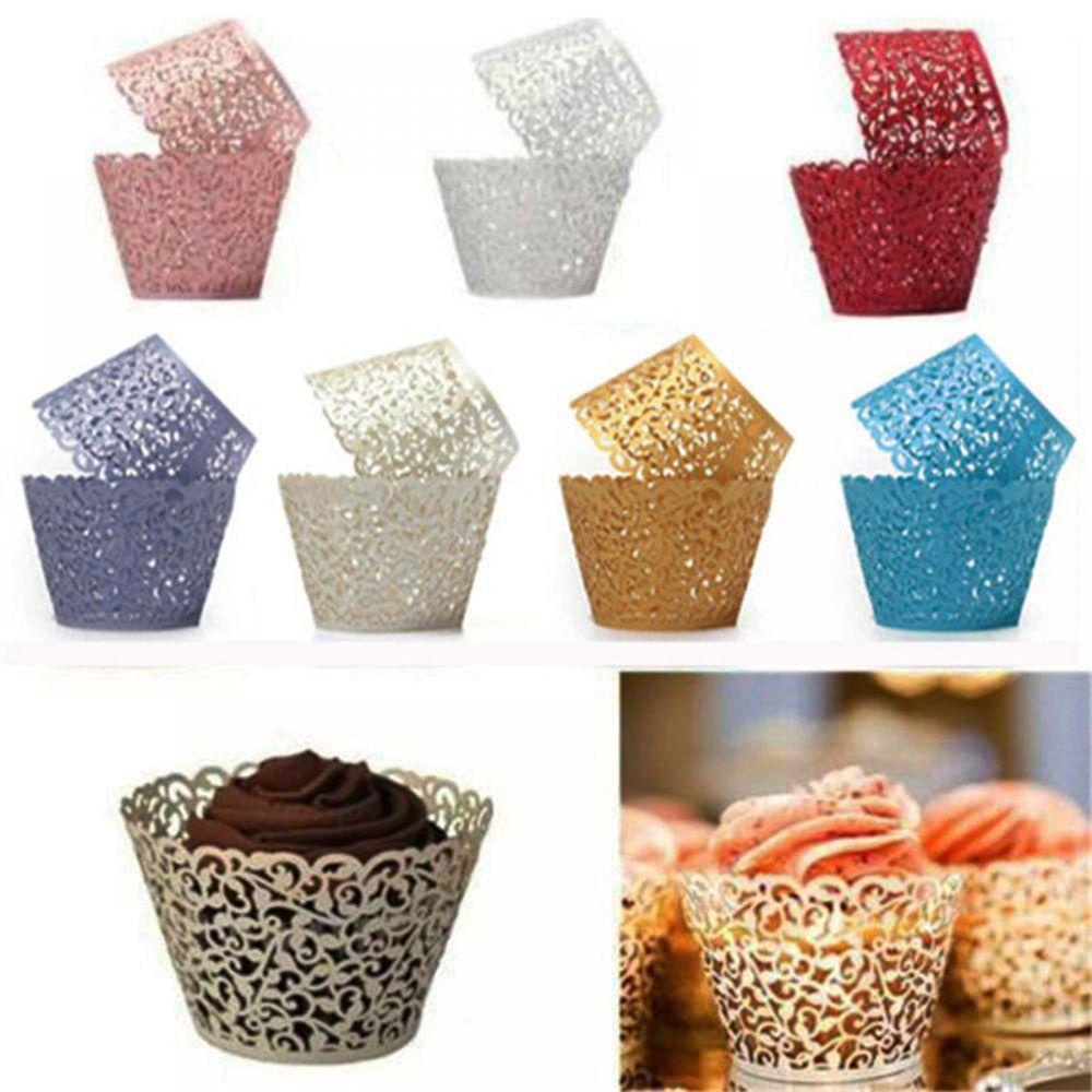 Set 10 / 50 Cốc Giấy Đựng Kem Trang Trí Bánh Cupcake Tiện Dụng