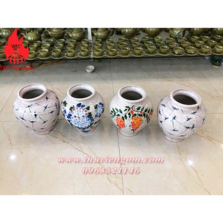 Vò cắm hoa men rạn Bát Tràng ( 6 mẫu )