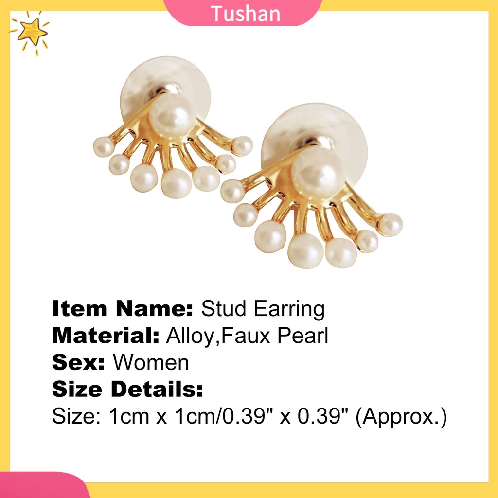 Khuyên tai đính ngọc trai giả thanh lịch cho nữ