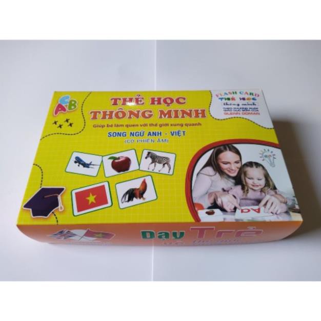Thẻ học cho bé loại to Bộ thẻ học thông minh song ngữ cho bé 0-6 tuổi chuẩn phương pháp Glenn Domen