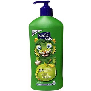 Gội xả tắm 532ml Suave Kids 3 Trong1 hương táo xanh Shampoo + Conditioner + Body Wash Chính Hãng.
