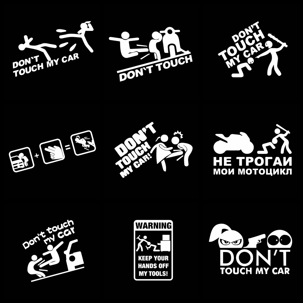 Miếng Dán Trang Trí Xe Hơi In Chữ Don't Touch My Car Vui Nhộn