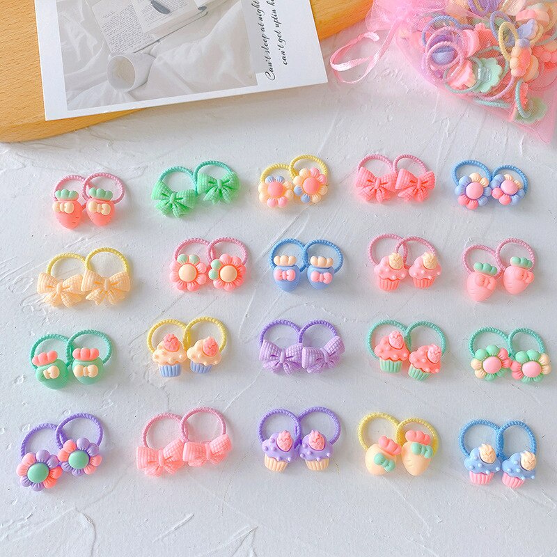 Set 40 Dây Cột Tóc Co Giãn Phù Hợp Cho Bé Gái