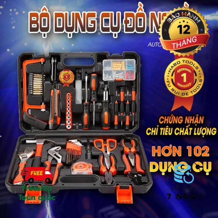 [ RẺ VÔ ĐỐI GIẢM TỚI 50%] Bộ dụng cụ sữa chữa ô tô nhà cửa ĐA ĐỤNG 102 chi tiết cao cấp