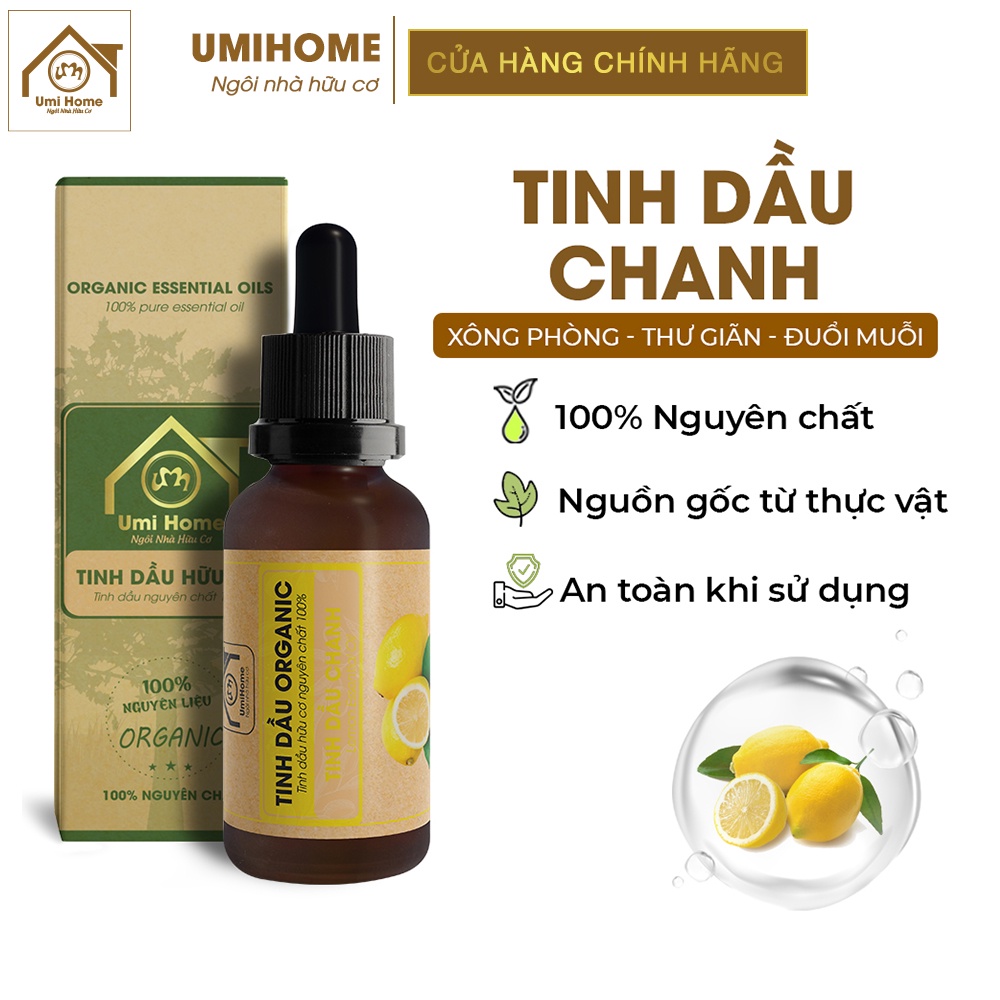 Tinh dầu Chanh vàng hữu cơ UMIHOME 10ml nguyên chất