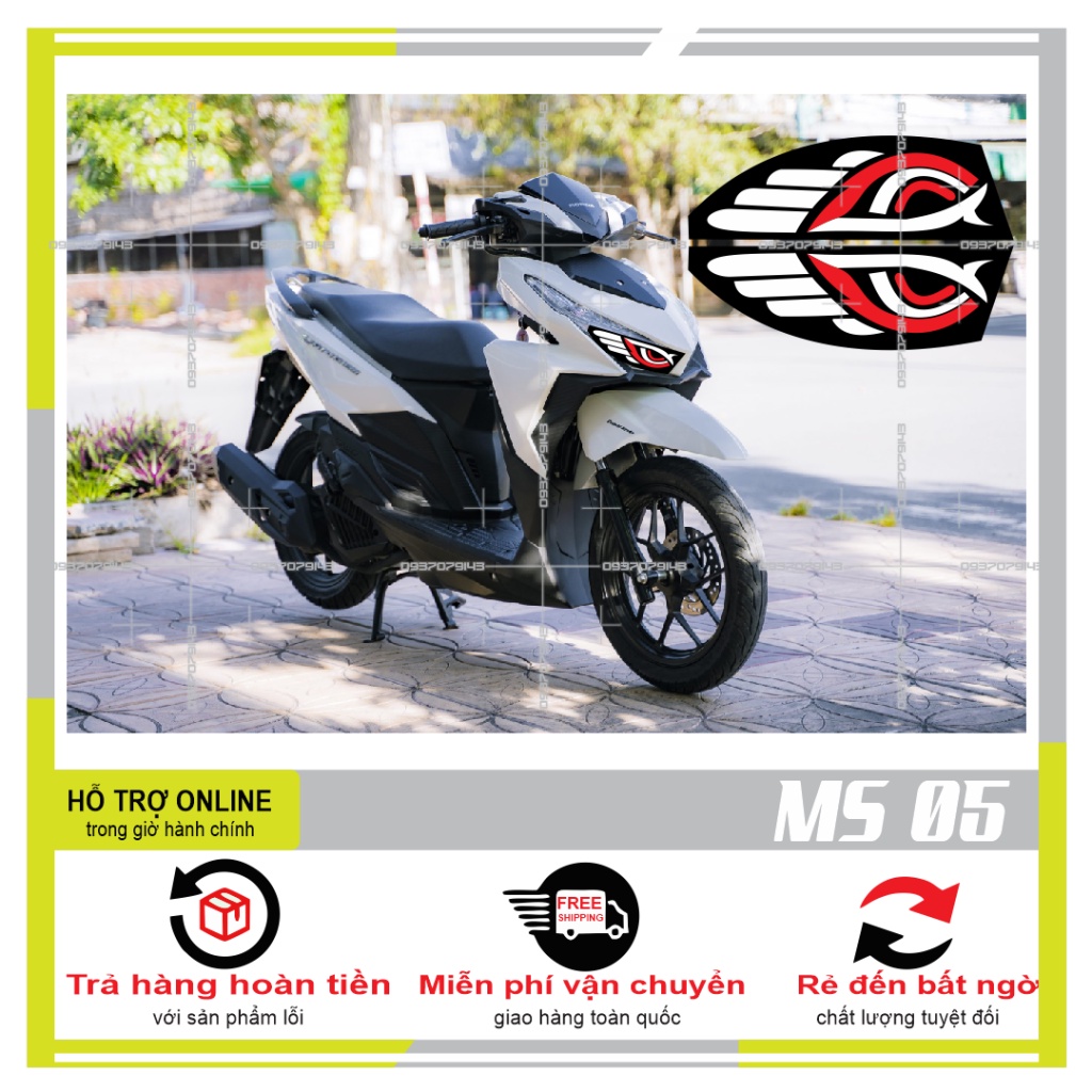 TEM DÁN ĐÈN SƯƠNG MÙ XE VARIO 2017 (DECAL TRONG SUỐT) MS 05 - SHINDECAL2
