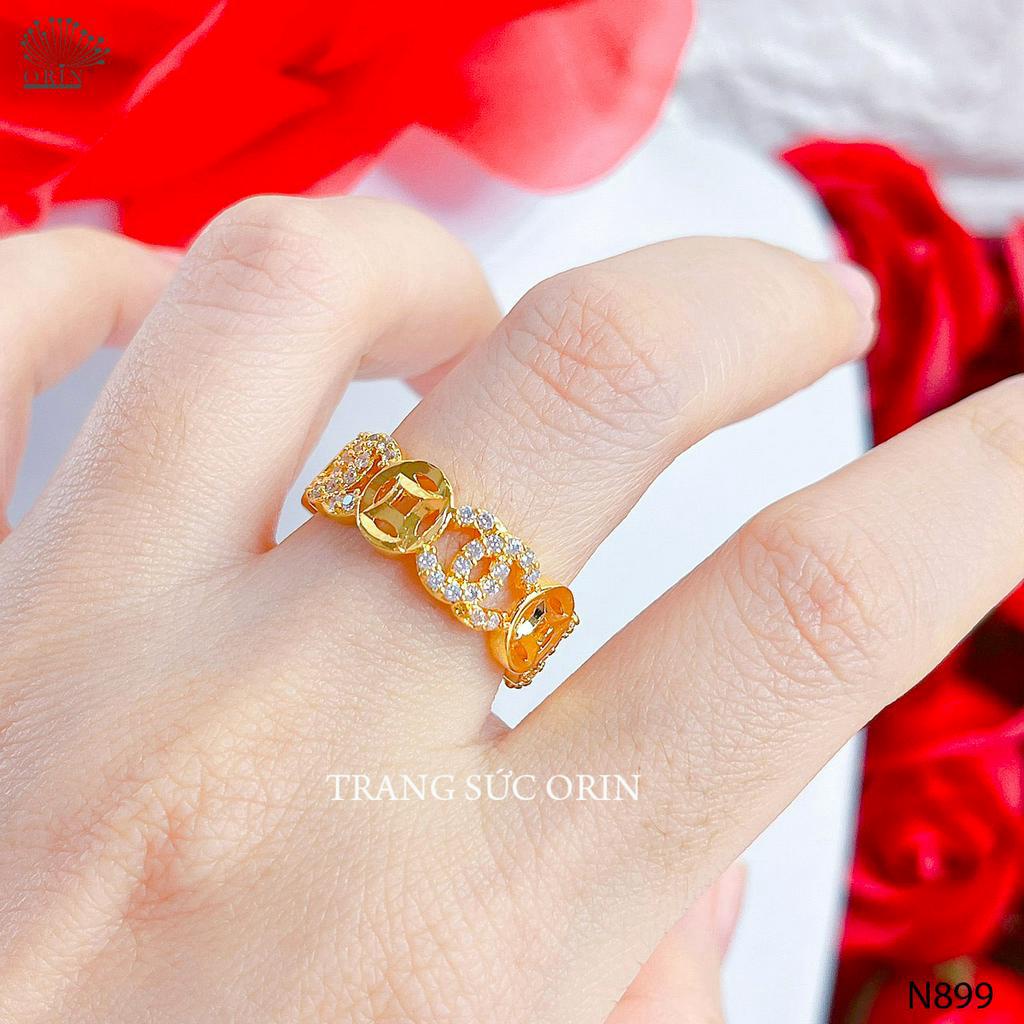 Nhẫn sang trọng 1 hàng đá thiết kế cao cấp Orin N899