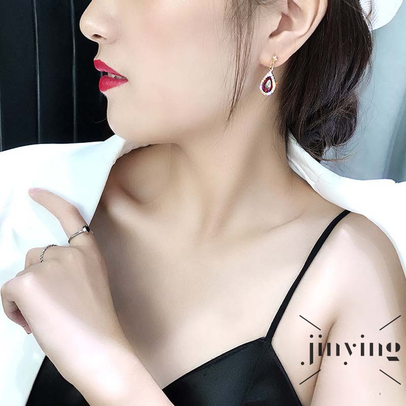 GETNOIVAS Khuyên Tai Nữ Hình Giọt Nước Thời Trang Hàn