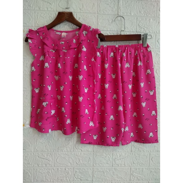 ( SIZE XL:38-42kg) Bộ  tole/ lanh quần lửng BÉ GÁI