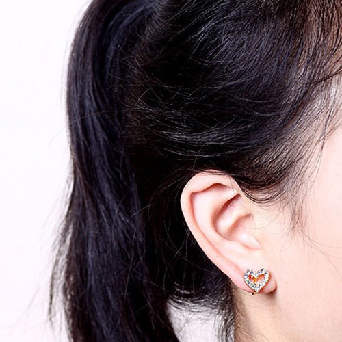 1 Đôi Khuyên Tai HìNh Sao BiểN / TráI Tim ĐíNh Kim Cương Giả NhiềU MàU ThờI Trang Cho Nữ