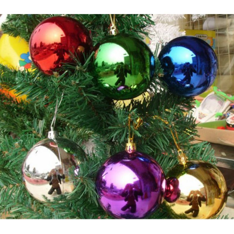 COMBO 6 QUẢ CHÂU NOEL 6CM ĐỦ MÀU