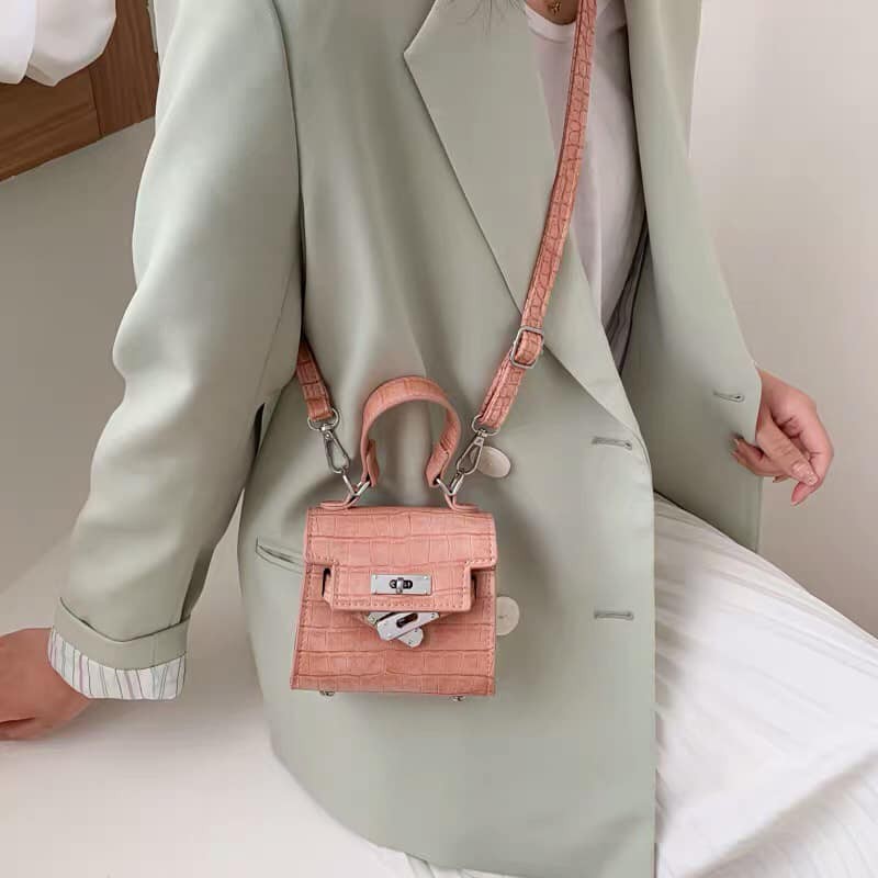 Túi xách nữ mini da rắn size 19 cm đeo chéo xách tay hàng Quảng Châu