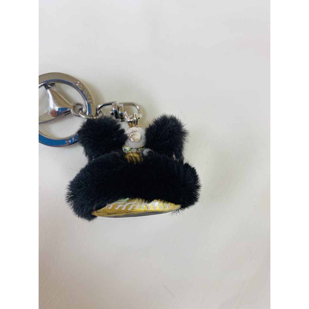 毛毛-黑金 Móc Khóa Resin Hình Sư Tử Nhảy Múa Thời Trang