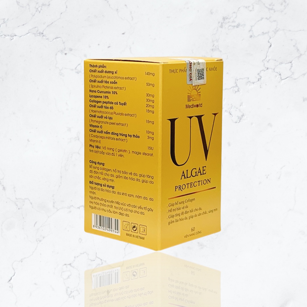 Viên uống bảo vệ da và bổ sung collagen Mediworld UV ALGAE PROTECTION - Miền Thảo Mộc