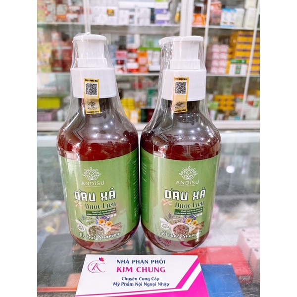Combo dầu gội và dầu xả Andisu ngăn rụng và nuôi dưỡng da đầu và tóc chức khoẻ bóng mượt