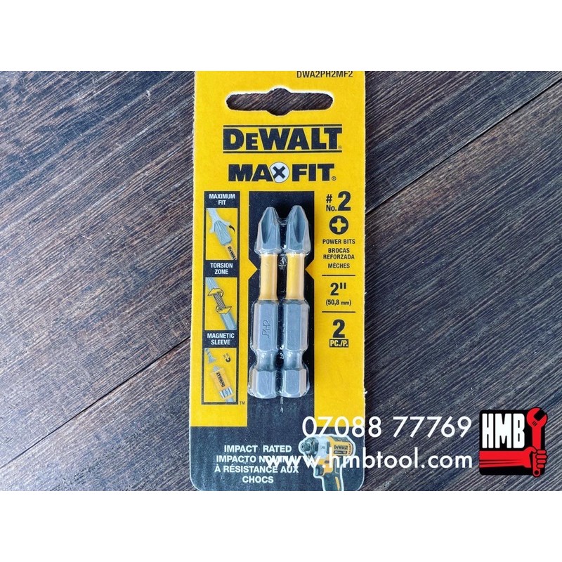 🇺🇸DeWalt - USA🇺🇸 Vỉ 2 mũi vít DeWalt Ph2 chuyên dùng cho máy bắn vít có búa