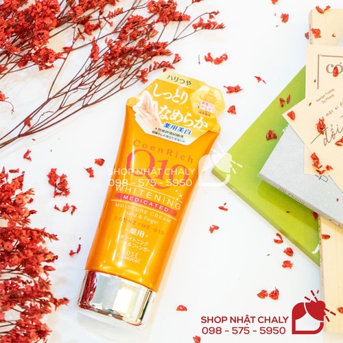 Kem dưỡng tay chống lão hoá trắng da Kose CoenRich Q10 Whitening Cream 80g Nhật