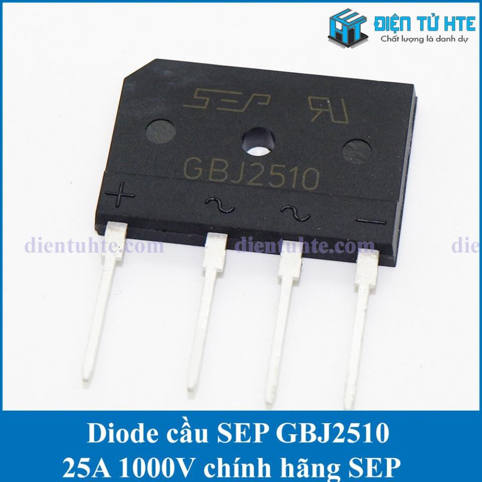 Diode chỉnh lưu cầu GBJ2510 25A 1000V chính hãng SEP [HTE Quy Nhơn CN2]