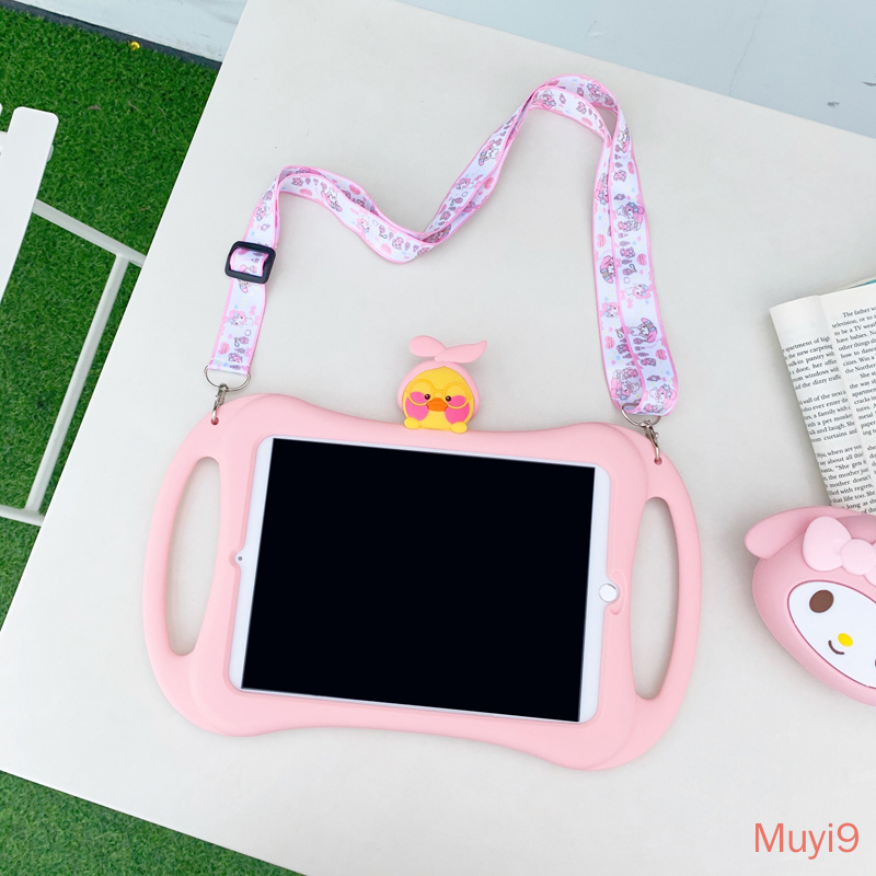 Fashion Personality Creativity Cartoon Cute Duck Case For IPad 2018 Cover Mini1/2/3 Shell Mini4 Cover Mini5 Case ipad6/ipad Air2 Soft Case Ipad Pro9.7 Silica Shell ipad2/3/4 ipad6 Fall-proof Shell 10.2 Case