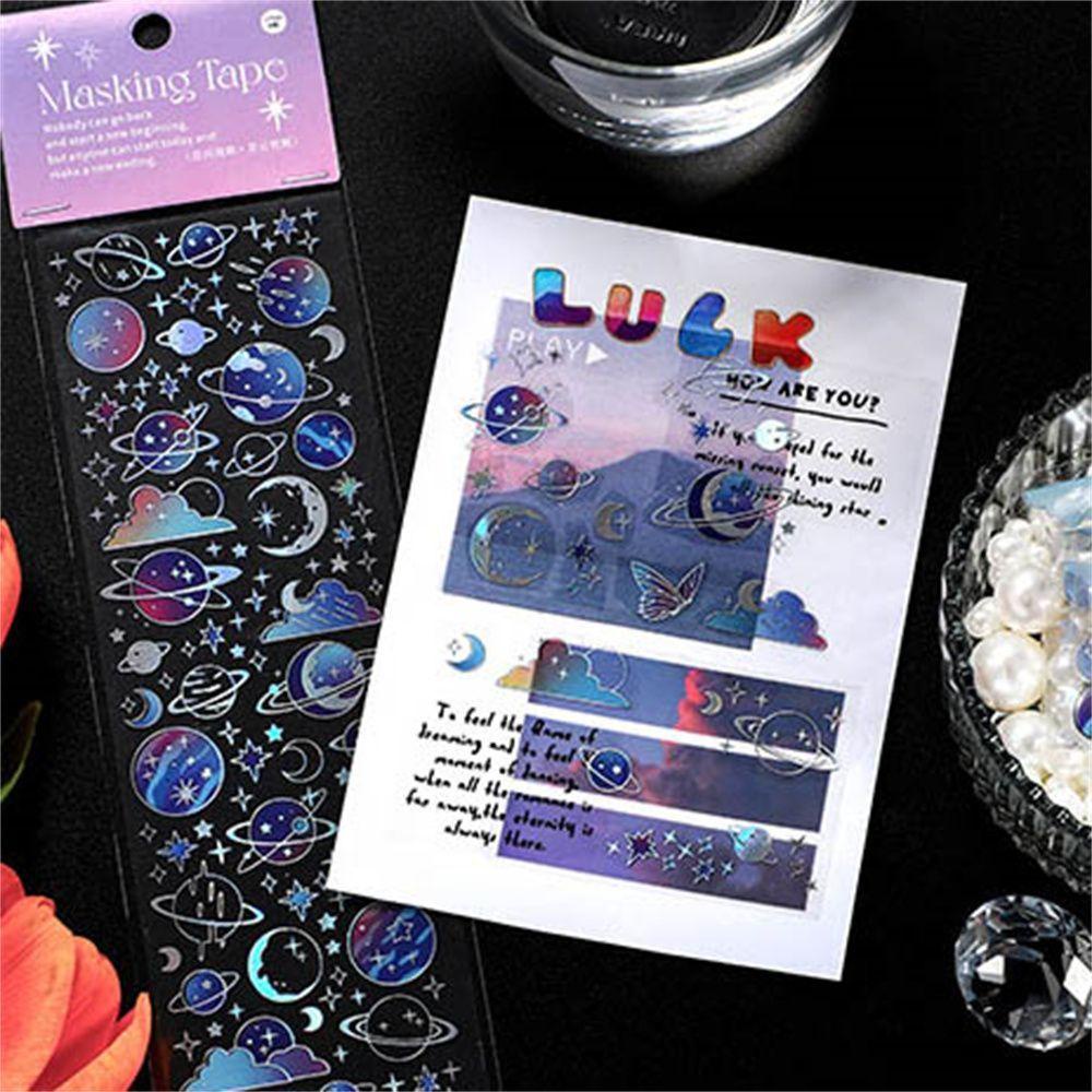 JARRED Miếng Dán PET Họa Tiết Bướm / Ngôi Sao / Hành Tinh Nhiều Màu Sắc Trang Trí Sổ