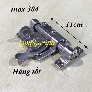 1 bộ - 11cm chốt cửa ngang inox 1t2 - chốt ngang inox