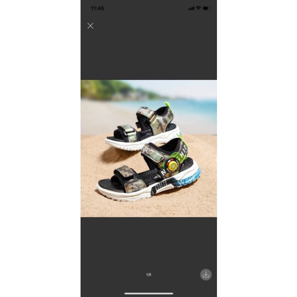 ❤️ Rẻ VÔ ĐỊCH ❤️Dép Sandal Bé Trai  Dáng Sport Quai Mềm mÀU RẰN RI