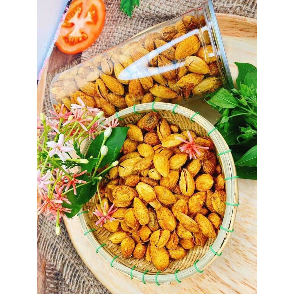 [sale shok]Hạnh nhân rang bơ, hạnh nhân vỏ mỏng,hop pet 450gr