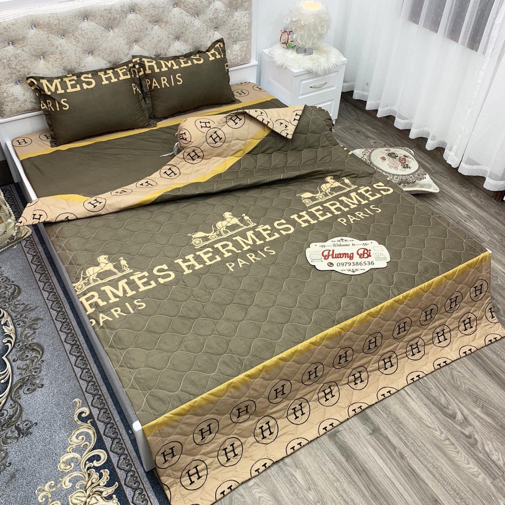 Bộ Chăn hè Ga Gối Cotton Poly Combo 5 Món - Nhiều Mẫu Lựa Chọn - Hương Vũ Bedding