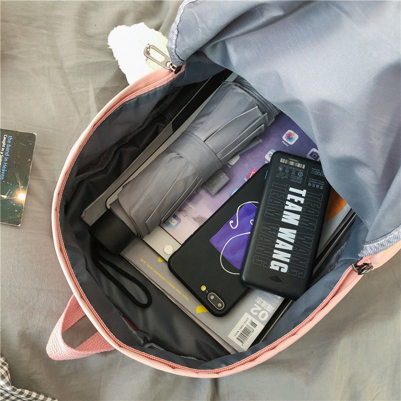 Balo Đi Học Vải Canvas Cỡ Lớn Phong Cách Nhật Hàn Trẻ Trung