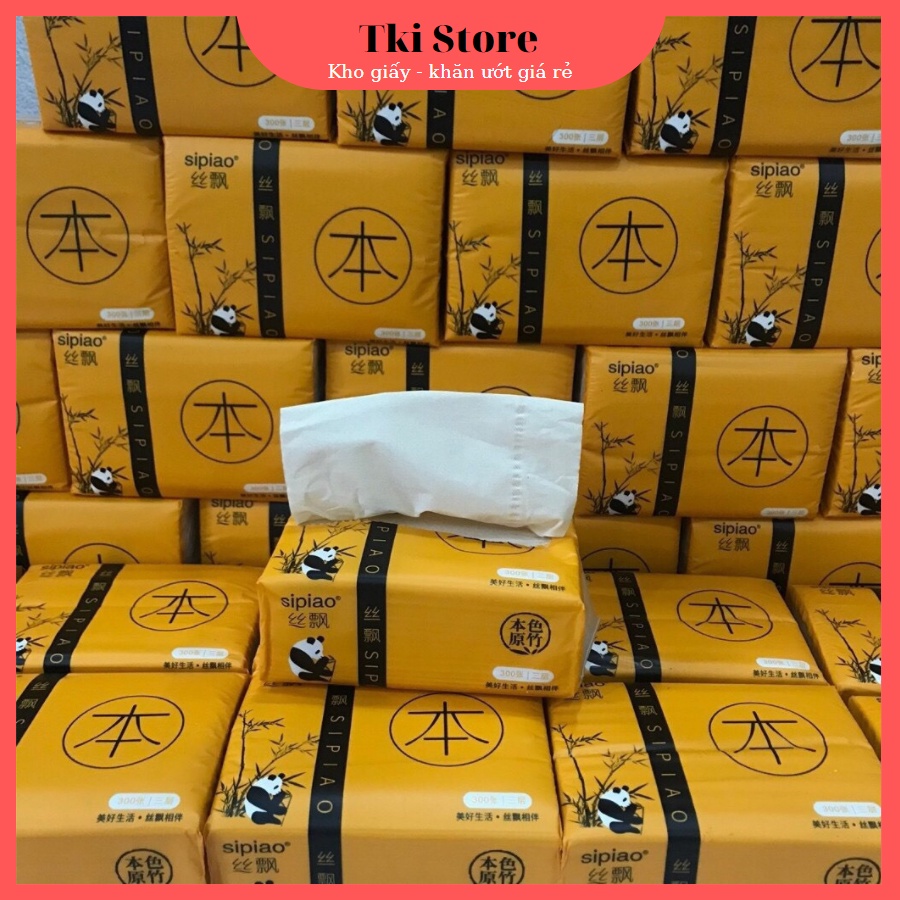 Giấy ăn Gấu Trúc Sipao 3 lớp siêu Dai, siêu mềm, siêu thấm