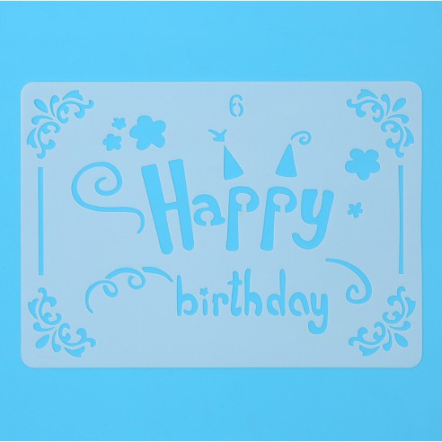 Thước Vẽ Hoạ Tiết Thủ Công Happy Birthday - Mẫu 6