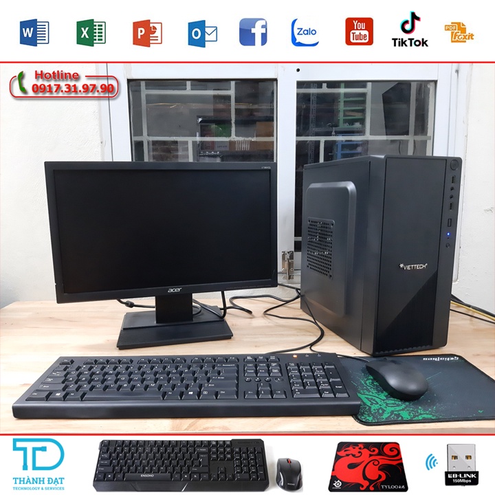 Bộ máy tính học online, bán hàng, dùng cho văn phòng , ram 4GB, có ổ SSD nhiều cấu hình
