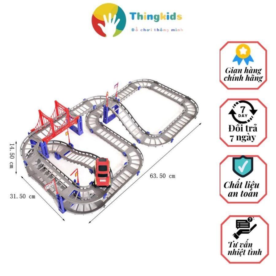 Bộ đường ray ô tô lắp ráp đường đua - Thingkids