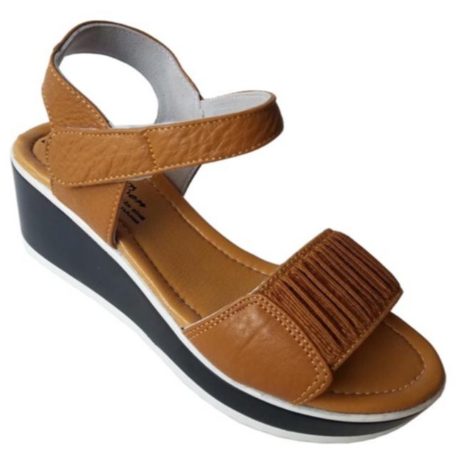 Giày sandal đế xuồng nữ da bò BIGGBEN HKD076