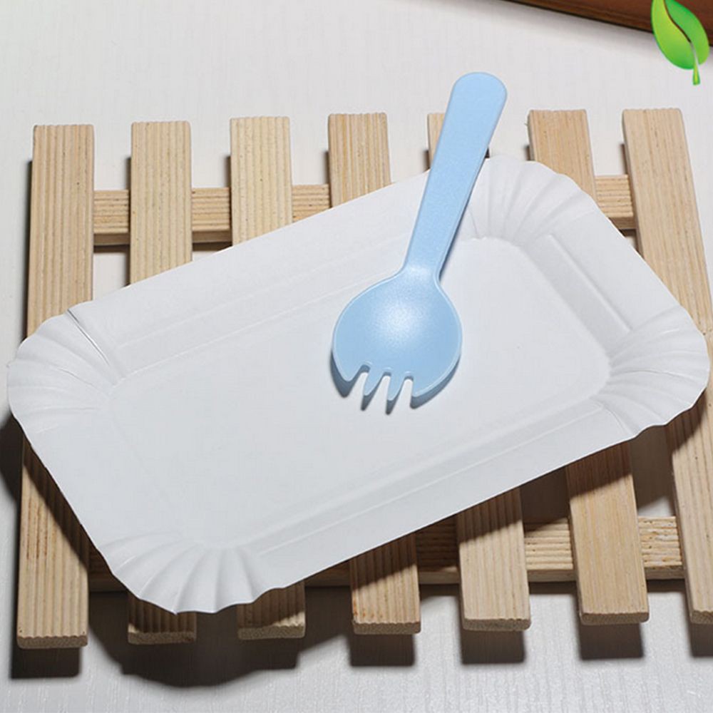 Bộ 10 đĩa giấy hình chữ nhật đựng thức ăn cỡ 16*10cm