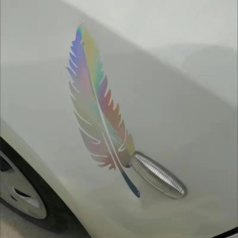 Miếng Dán Trang Trí Xe Hơi Hình Lông Vũ Độc Đáo