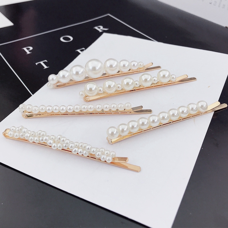 1 Set Vintage Pearl Hair Pins Fashion Imitation Pearl Hair Clips For Women Girls Barrettes